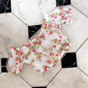 Floral Laced Crop Top